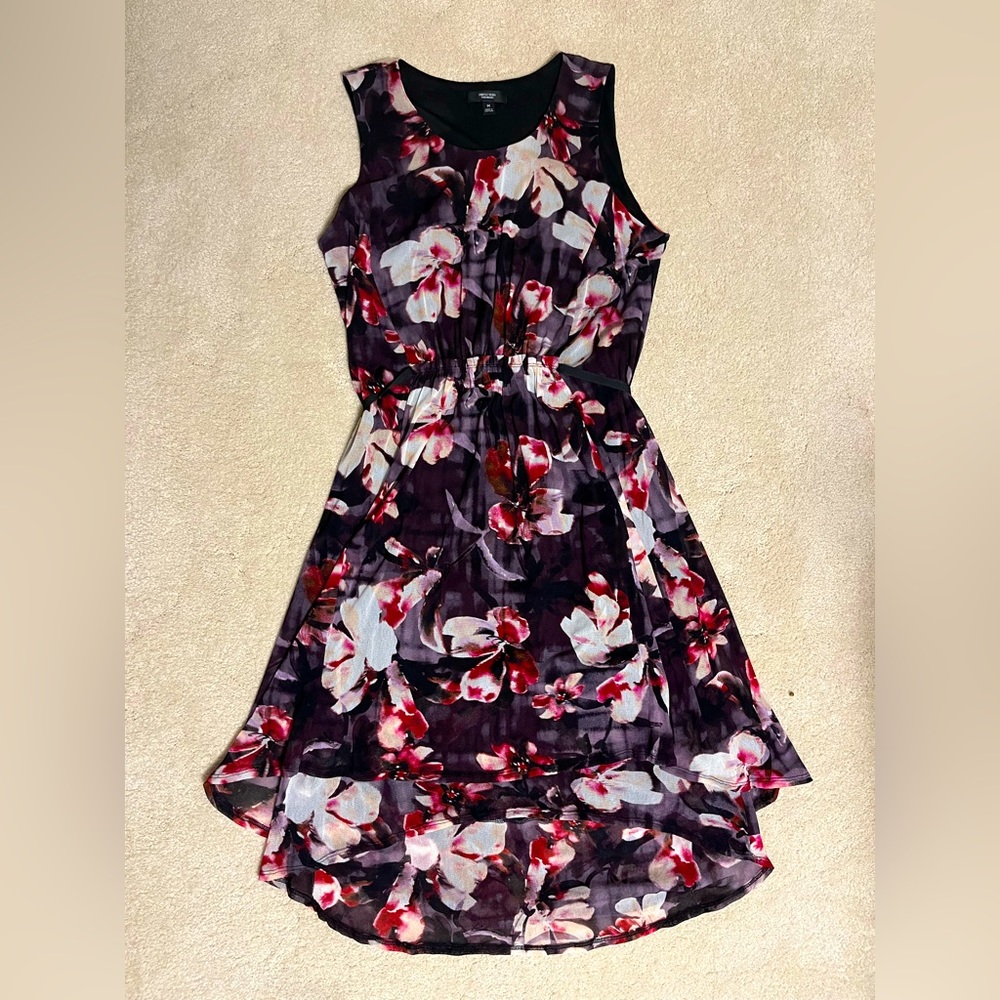 SIMPLY VERA VERA WANG HIGH LOW PURPLE FLORAL DRESS UNWORN M
